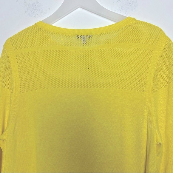 Talbots NEW Bright Yellow Lightweight Tunic Sweater Linen Blend Summer Comfort - Picture 10 of 12